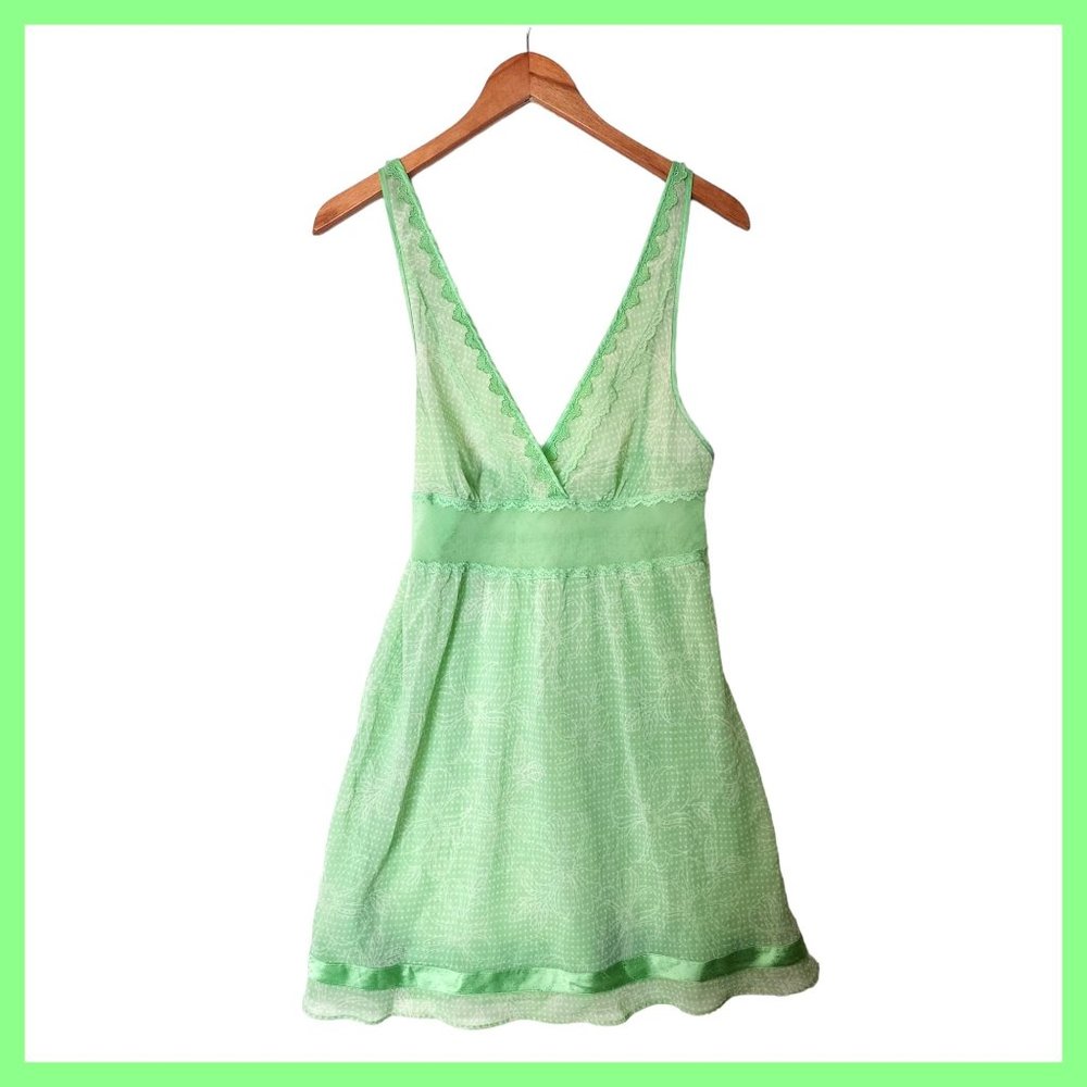 Victoria's Secret Green Floral Mini Slip Short‎ Gown size S Small